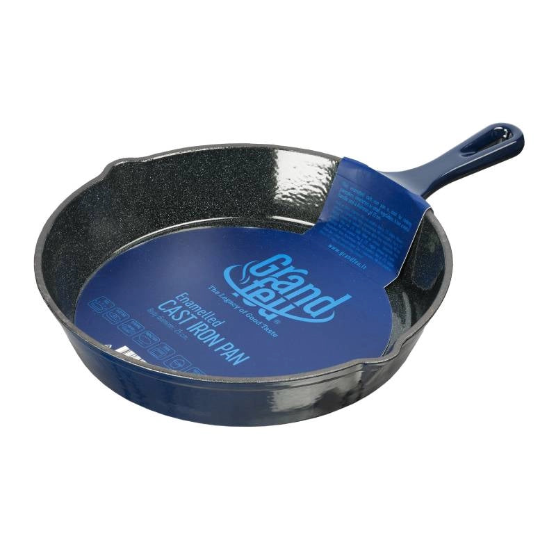 Grand Feu Blue Enamelled Cast Iron frying pan, Ø 25cm