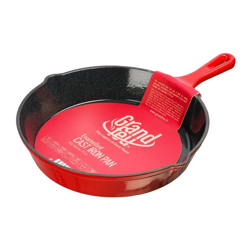 Grand Feu Red Enamelled Cast Iron frying pan, Ø 25cm