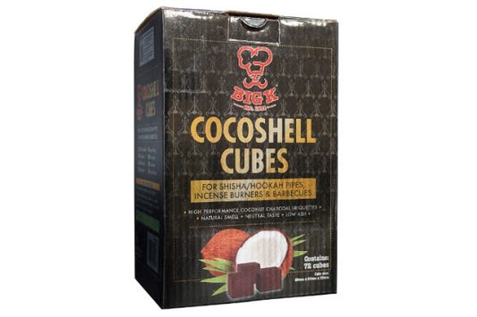 BIG K COCOSHELL SHISHA CUBES 1KG 72 CUBES